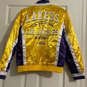 NBA OG Lakers Satin Bomber Jacket - Yellow/combo